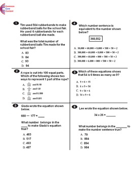 Preview of 4th Grade Common Core Math Assessments 2 tests Forms A and B - Fourth Grade