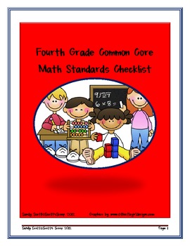 Preview of Fourth Grade Common Core Math Standards Checklist
