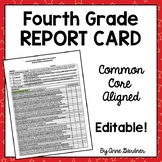 Fourth Grade Report Card Template for Common Core Standard