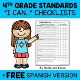 Fourth Grade Common Core Standards I Can Statement Checkli