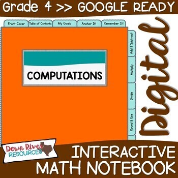 Preview of Fourth Grade DIGITAL Math Interactive Notebook: Computations {TEKS 4.4}