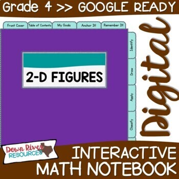Preview of Fourth Grade DIGITAL Math Interactive Notebook: Geometry 2-D Attributes TEKS 4.6