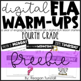Fourth Grade Digital ELA Warm-Ups FREEBIE