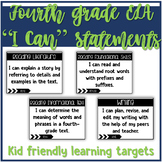 Fourth Grade ELA I can statements - Kid friendly learning 