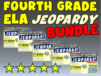 Fourth Grade ELA JEOPARDY BUNDLE! - Reading Strategies, Narrative ...