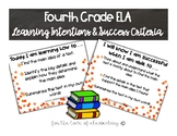 Fourth Grade ELA Learning Intentions and Success Criteria