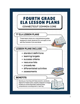Preview of Fourth Grade ELA Lesson Plans - Connecticut Common Core
