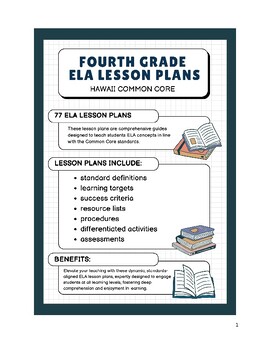 Preview of Fourth Grade ELA Lesson Plans - Hawaii Common Core