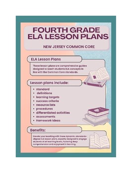 Preview of Fourth Grade ELA Lesson Plans - New Jersey Common Core