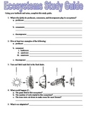 Fourth Grade Ecosystems Study Guide