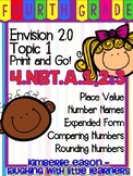 Fourth Grade Envision Math 2.0 Topics 1 and 2 Print and Go!