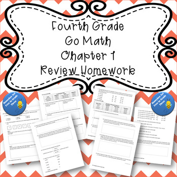 Preview of Fourth Grade Go Math Chapter 1 Review Homework