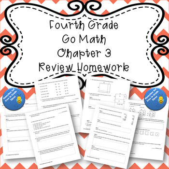 Preview of Fourth Grade Go Math Chapter 3 Review Homework