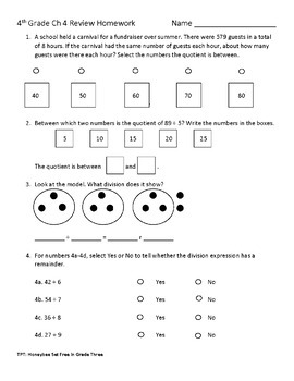 go math grade 4 homework pages