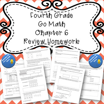 Preview of Fourth Grade Go Math Chapter 6 Review Homework