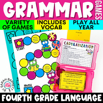 Preview of Fourth Grade Grammar Review Games & Centers