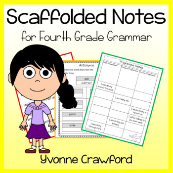 Preview of Fourth Grade Grammar Scaffolded Notes | Grammar Review Worksheets