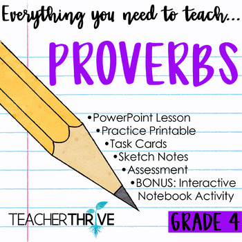 Preview of 4th Grade Grammar Unit: Proverbs