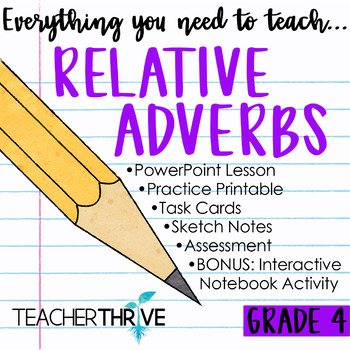 Preview of 4th Grade Grammar Unit: Relative Adverbs