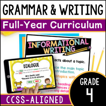 Preview of 4th Grade Grammar & Writing Workshop Curriculum - Yearlong Writing Bundle