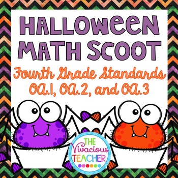 Preview of Fourth Grade Halloween Math Scoot 4.OA.A.1, 4.OA.A.2, 4.OA.A.3
