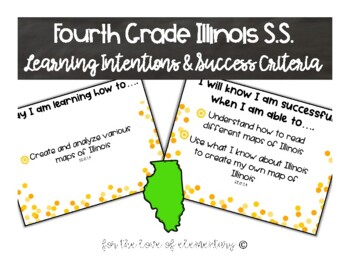 Preview of Fourth Grade Illinois Social Studies Learning Intentions and Success Criteria