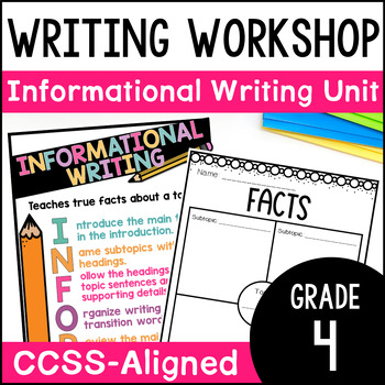 Preview of 4th Grade Informational Writing Unit - Informative Writing Workshop Lessons
