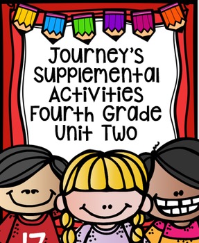 Preview of Fourth Grade Journey's Supplemental Activities for Unit Two (Lessons 6-10)