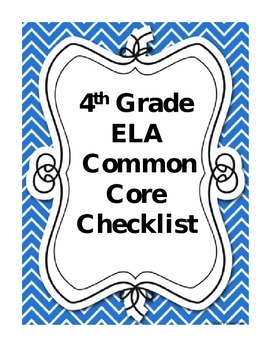 Preview of Fourth Grade Language Arts Common Core Checklist