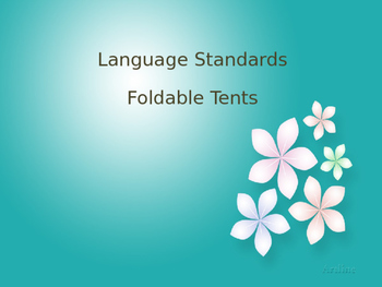 Preview of Fourth Grade Language Standards Foldable Table Tents