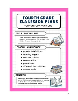 Preview of Fourth Grade Lesson Plans - Vermont Common Core