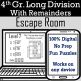 Fourth Grade Long Division With Remainders Game: Digital E