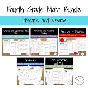 Preview of Fourth Grade Math Bundle- Practice and Review