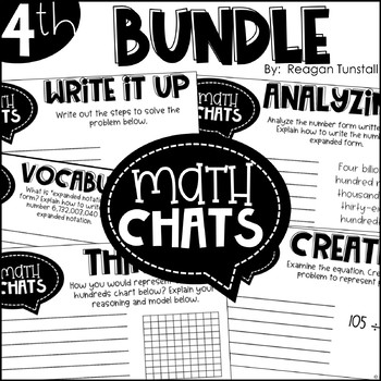 Preview of Fourth Grade Math Chats Bundle