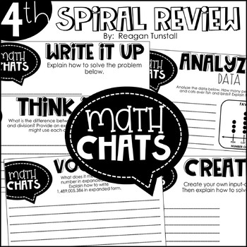 Preview of Fourth Grade Math Chats Spiral Review