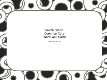 Preview of Fourth Grade Math Common Core Word Wall Cards 4.NBT.2 Black Circle Border
