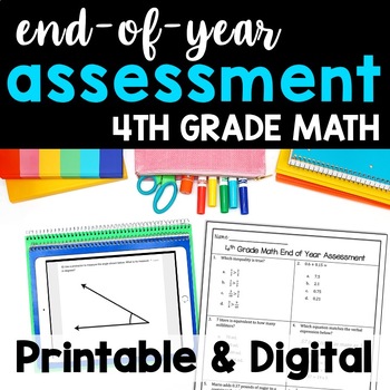 Preview of 4th Grade End of Year Math Assessment, Basic Diagnostic, Spring Skills Review