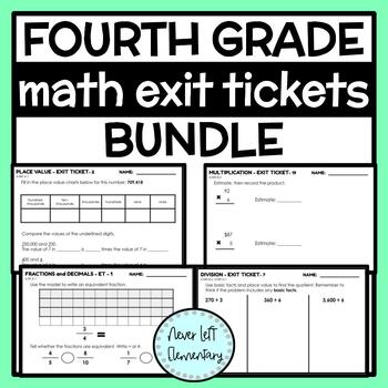 Preview of Fourth Grade Math Exit Tickets BUNDLE