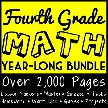 Preview of 4th Grade Math Curriculum Bundle, Daily Intervention Practice, Special Education