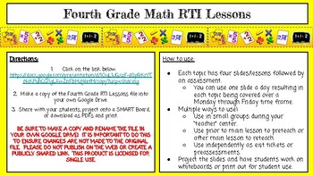 Preview of Fourth Grade Math Intervention Lessons and Assessments