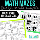 Fourth Grade Math Mazes Bundle for Stations or Centers