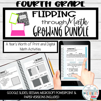 Preview of Fourth Grade Math Notebooks (Print and Digital) - BUNDLE