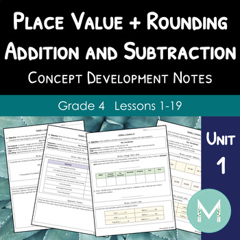 Preview of Fourth Grade Math: PLACE VALUE + ROUNDING - Concept Development (Module 1)
