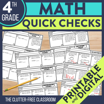 Preview of Math Exit Tickets for 4th Grade | Printable and Digital Progress Monitoring