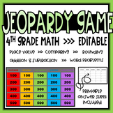 Fourth Grade Math Editable Jeopardy Review Game