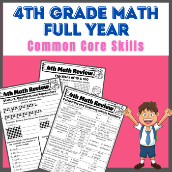 Preview of Fourth Grade Math Review Worksheet / Math Center
