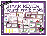 Fourth Grade Math STAAR Review - 60 task cards - Print wit
