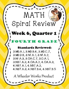Preview of Fourth Grade Math Spiral Review, Quarter 1, Week 6