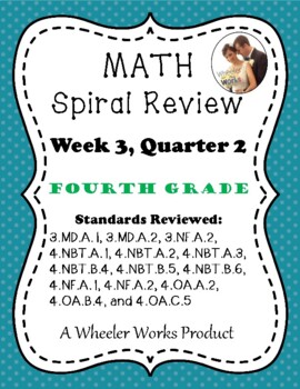 Preview of Fourth Grade Math Spiral Review, Quarter 2, Week 3