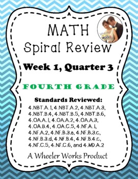 Preview of Fourth Grade Math Spiral Review, Quarter 3, Week 1